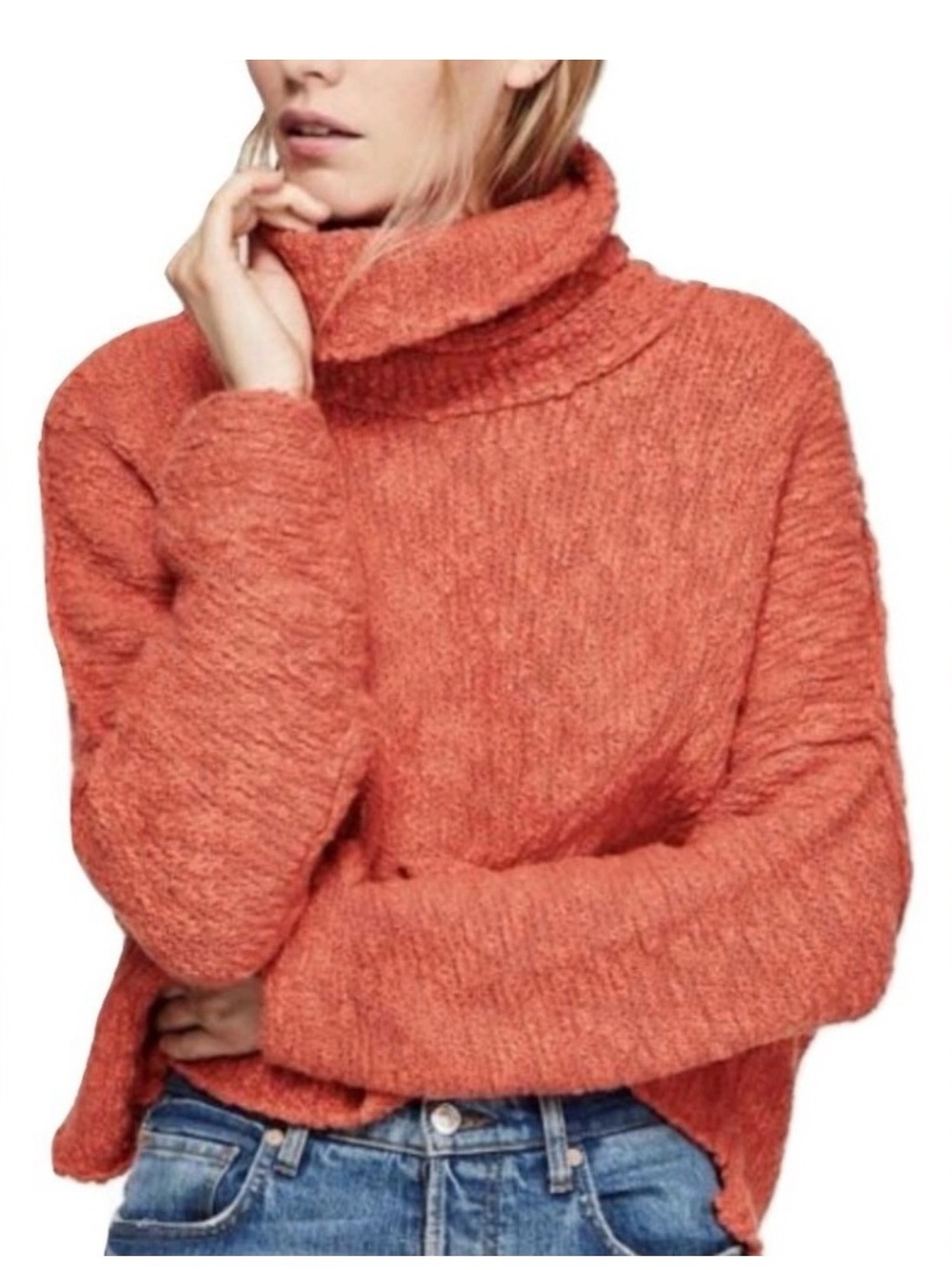 Free People Big Easy Cowl Neck Pullover (Size Small)